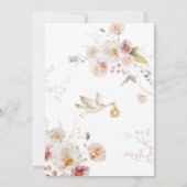 Baby in Bloom Wildflower Baby shower Kaart (Achterkant)