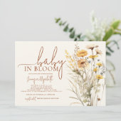 Baby in Bloom Wildflower Baby shower Kaart (Staand voorkant)