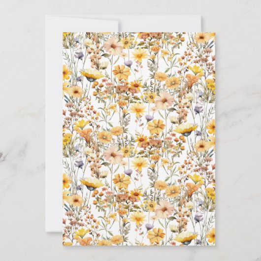 Baby in Bloom Wildflower Baby shower Kaart (Achterkant)