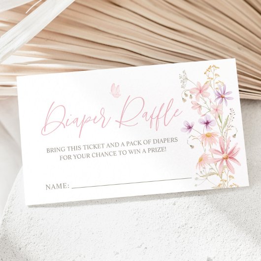 Baby In Bloom Wildflower Baby shower Luier Raffle Informatiekaartje