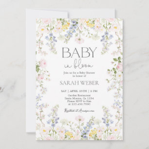 Baby in Bloom Wildflower Baby Shower Meisje Kaart