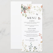 Baby in Bloom Wildflower Baby Shower Menu (Voorkant / Achterkant)