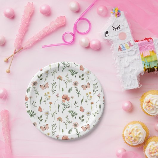 Baby in Bloom Wildflower baby shower Paper Borden Papieren Bordje (Feest)