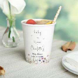 Baby in Bloom Wildflower Baby shower Papieren Bekers