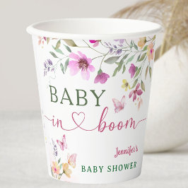 Baby in Bloom Wildflower Baby shower Papieren Bekers
