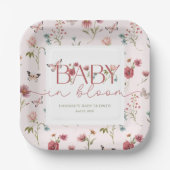 Baby in Bloom Wildflower Baby shower Papieren Bordje (Voorkant)