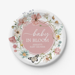 Baby in Bloom Wildflower Baby shower Papieren Bordje
