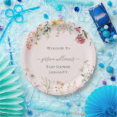 Baby in Bloom Wildflower Baby shower Papieren Bordje (Feest)