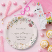 Baby in Bloom Wildflower Baby shower Papieren Bordje (Feest)