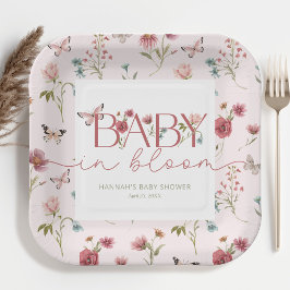 Baby in Bloom Wildflower Baby shower Papieren Bordje