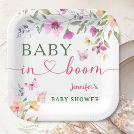 Baby in Bloom Wildflower Baby shower Papieren Bordje