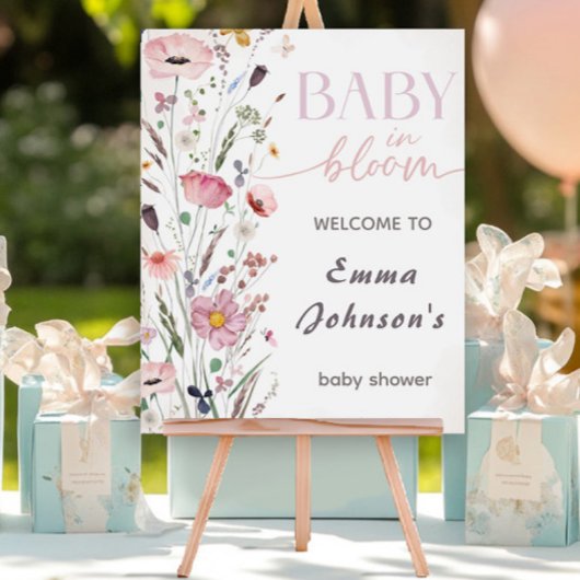 Baby in Bloom Wildflower Baby shower Perfect Poster