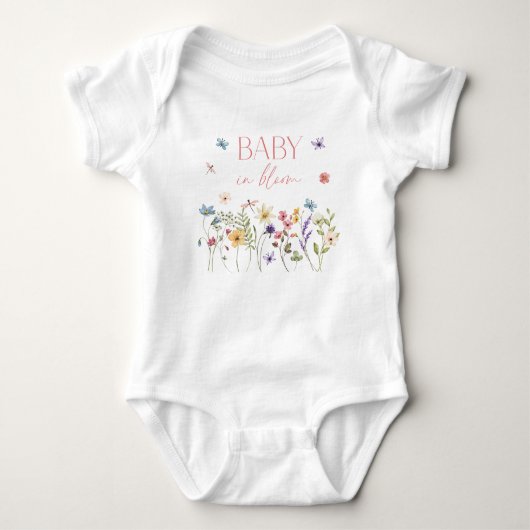 Baby in Bloom Wildflower Baby shower Romper (Voorkant)