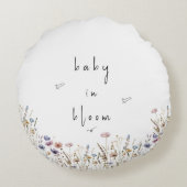Baby in Bloom Wildflower Baby shower Rond Kussen (Achterkant)