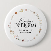 Baby in bloom wildflower baby shower ronde button 4,0 cm (Voorkant)