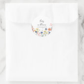 Baby in Bloom Wildflower baby shower Ronde Sticker (Tas)
