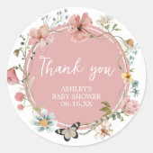 Baby in Bloom Wildflower Baby shower Ronde Sticker (Voorkant)