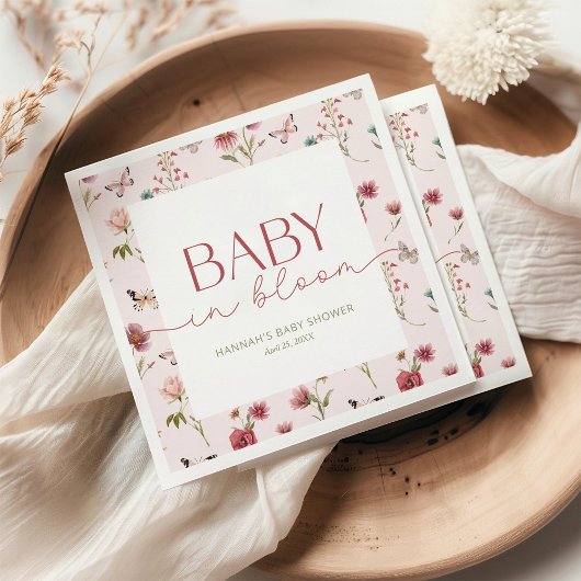 Baby in Bloom Wildflower Baby shower Servet
