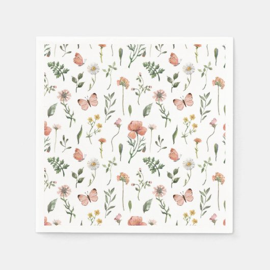 Baby in Bloom Wildflower baby shower Servet (Voorkant)