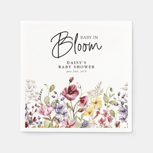 Baby in Bloom Wildflower Baby shower Servet (Voorkant)