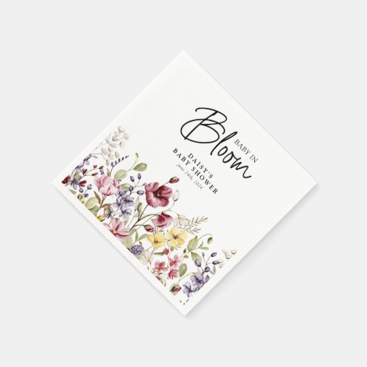 Baby in Bloom Wildflower Baby shower Servet (Hoek)