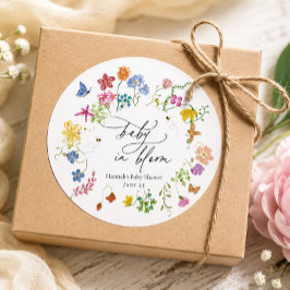 Baby in Bloom Wildflower Baby Shower Sticker