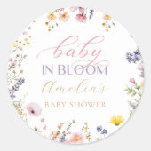 Baby in Bloom Wildflower Baby shower Sticker (Voorkant)
