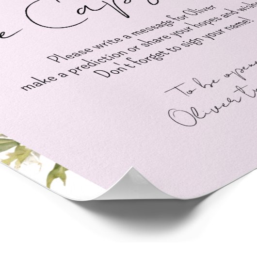 Baby in Bloom WildFlower Baby shower Tijdcapsule Poster (Hoek)