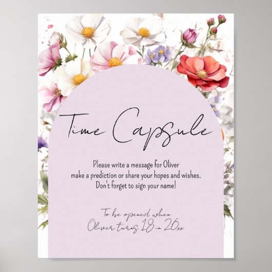 Baby in Bloom WildFlower Baby shower Tijdcapsule Poster (Voorkant)