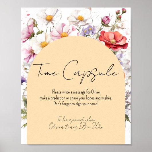 Baby in Bloom WildFlower Baby shower Tijdcapsule Poster (Voorkant)
