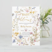 Baby in Bloom Wildflower Baby shower Tuin Kaart (Staand voorkant)