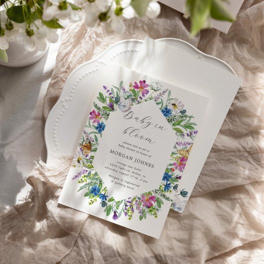 Baby In Bloom Wildflower Baby shower Uitnodigen