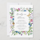 Baby In Bloom Wildflower Baby shower Uitnodigen (Voorkant)