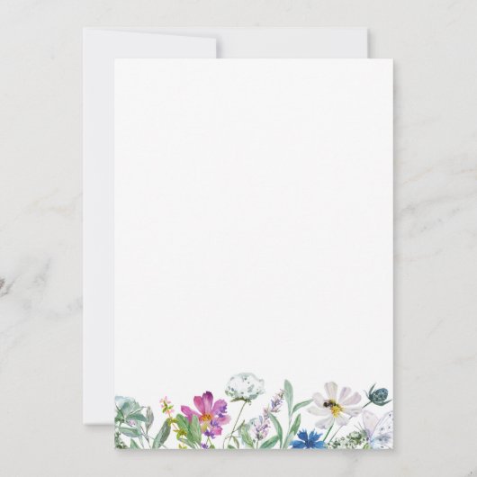 Baby In Bloom Wildflower Baby shower Uitnodigen (Achterkant)