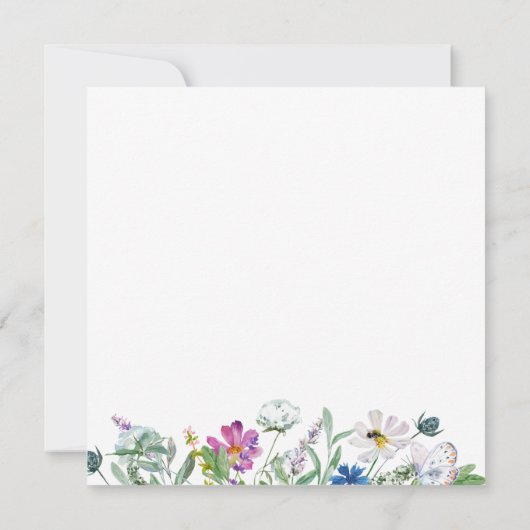 Baby In Bloom Wildflower Baby shower Uitnodigen Kaart (Achterkant)