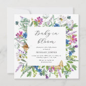 Baby In Bloom Wildflower Baby shower Uitnodigen Kaart (Voorkant)