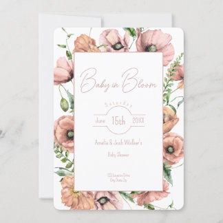 Baby in Bloom Wildflower Baby Shower Uitnodiging