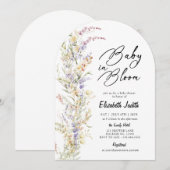 Baby in Bloom Wildflower Baby shower Uitnodiging (Voorkant / Achterkant)