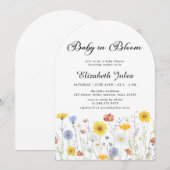Baby in Bloom Wildflower Baby shower Uitnodiging (Voorkant / Achterkant)