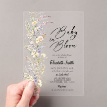 Baby in Bloom Wildflower Baby shower Uitnodiging