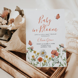 Baby in Bloom Wildflower baby shower uitnodiging