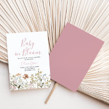 Baby in Bloom Wildflower baby shower uitnodiging