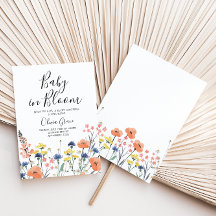 Baby in Bloom Wildflower baby shower uitnodiging