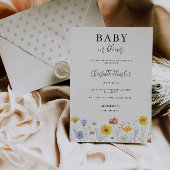Baby in Bloom Wildflower Baby shower Uitnodiging