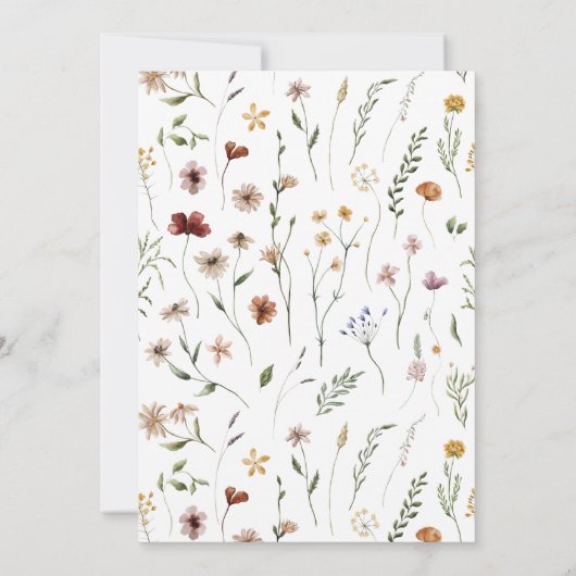 Baby in bloom wildflower baby shower uitnodiging (Achterkant)