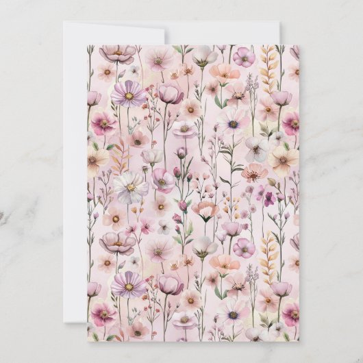 Baby in Bloom Wildflower Baby shower Uitnodiging – (Achterkant)