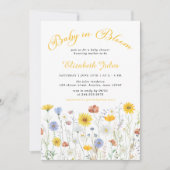 Baby in Bloom Wildflower Baby shower Uitnodiging (Voorkant)