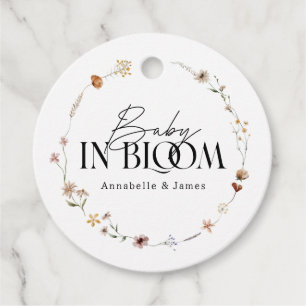 Baby in bloom wildflower baby shower uitnodiging bedankjes labels