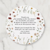 Baby in bloom wildflower baby shower uitnodiging bedankjes labels (Achterkant)