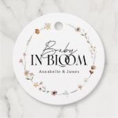 Baby in bloom wildflower baby shower uitnodiging bedankjes labels (Voorkant)